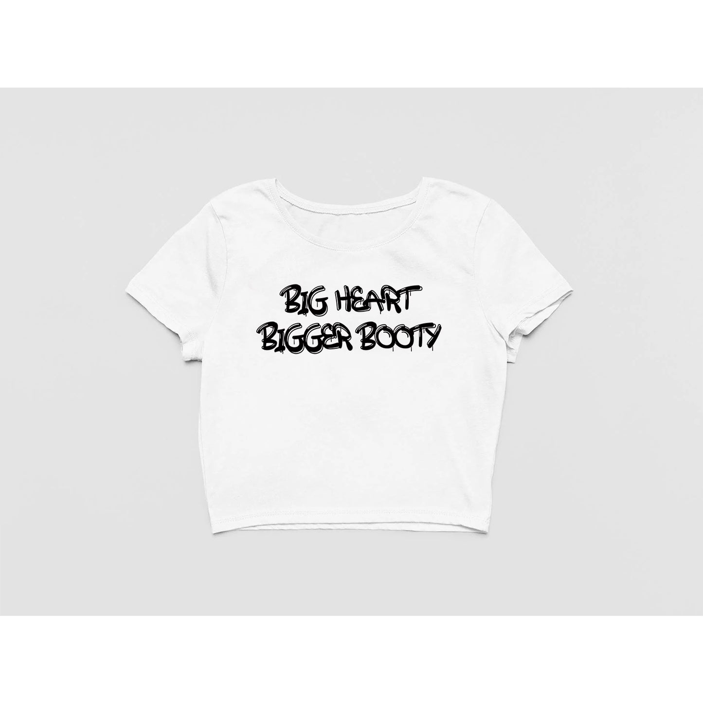 Big Heart Bigger Booty crop T shirt white / Blk