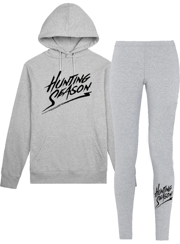 Ladies Relaxed Sweatsuit Yoga Pants Gray / Black