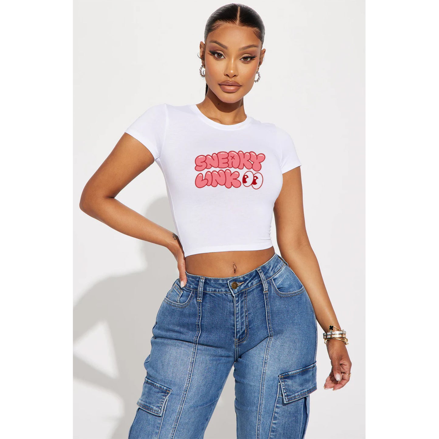Sneaky White Cropped T shirt