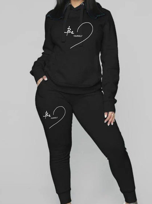 Be Yourself Unisex Sweatsuit Blk/White