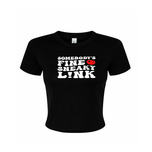 Sneaky Link Black cropped T shirt