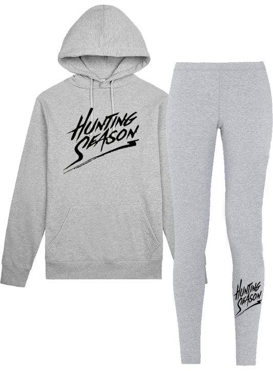 Ladies Relaxed Sweatsuit Yoga Pants Gray / Black